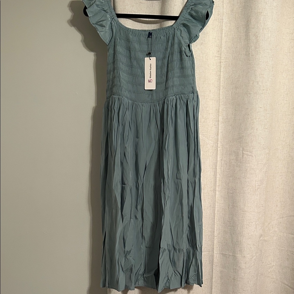 Simier Fariry Green Ruffled Dress
